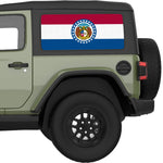 MISSOURI STATE FLAG QUARTER WINDOW DECAL FITS 2018+ JEEP WRANGLER 2 DOOR HARD TOP JL