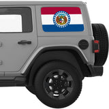 MISSOURI STATE FLAG QUARTER WINDOW DECAL FITS 2018+ JEEP WRANGLER 4 DOOR HARD TOP JLU