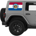 MISSOURI STATE FLAG QUARTER WINDOW DECAL FITS 2011-2018 JEEP WRANGLER 4 DOOR HARD TOP JKU