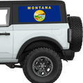 MONTANA STATE FLAG QUARTER WINDOW DECAL FITS 2021+ FORD BRONCO 2 DOOR HARD TOP