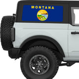MONTANA STATE FLAG QUARTER WINDOW DECAL FITS 2021+ FORD BRONCO 2 DOOR HARD TOP