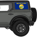 MONTANA STATE FLAG QUARTER WINDOW DECAL FITS 2021+ FORD BRONCO 4 DOOR HARD TOP