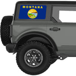 MONTANA STATE FLAG QUARTER WINDOW DECAL FITS 2021+ FORD BRONCO 4 DOOR HARD TOP