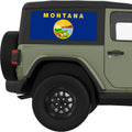 MONTANA STATE FLAG QUARTER WINDOW DECAL FITS 2011-2018 JEEP WRANGLER 2 DOOR HARD TOP JK