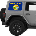 MONTANA STATE FLAG QUARTER WINDOW DECAL FITS 2011-2018 JEEP WRANGLER 4 DOOR HARD TOP JKU