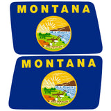 MONTANA STATE FLAG QUARTER WINDOW DRIVER & PASSENGER DECALS