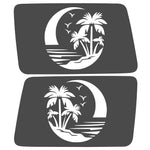 MOON PALM TREES QUARTER WINDOW DRIVER & PASSENGER DECALS