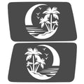MOON PALM TREES QUARTER WINDOW DRIVER & PASSENGER DECALS