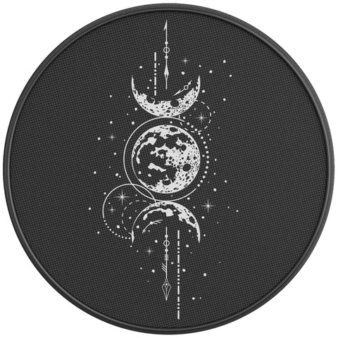 MOON PHASES CONSTELLATION BLACK CARBON FIBER TIRE COVER