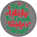MOST LIKELY TO CRASH SANTAS SLEIGH SILVER CARBON FIBER TIRE COVER