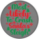MOST LIKELY TO CRASH SANTAS SLEIGH SILVER CARBON FIBER TIRE COVER