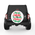 MOST LIKELY TO CRASH SANTAS SLEIGH WHITE TIRE COVER