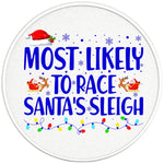 MOST LIKELY TO RACE SANTAS SLEIGH PEARL  WHITE CARBON FIBER TIRE COVER