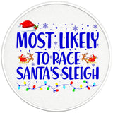 MOST LIKELY TO RACE SANTAS SLEIGH PEARL  WHITE CARBON FIBER TIRE COVER