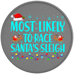 MOST LIKELY TO RACE SANTAS SLEIGH SILVER CARBON FIBER TIRE COVER