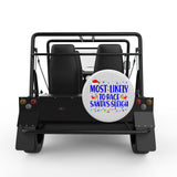 MOST LIKELY TO RACE SANTAS SLEIGH WHITE CARBON FIBER TIRE COVER FOR MOKE