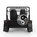 MOUNTAINS AND SEA YING YANG WHITE TIRE COVER FOR MOKE