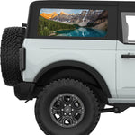 MOUNTAINS RANGE LAKE LANDSCAPE QUARTER WINDOW DECAL FITS 2021+ FORD BRONCO 2 DOOR HARD TOP
