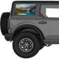 MOUNTAINS RANGE LAKE LANDSCAPE QUARTER WINDOW DECAL FITS 2021+ FORD BRONCO 4 DOOR HARD TOP