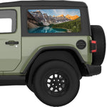 MOUNTAINS RANGE LAKE LANDSCAPE QUARTER WINDOW DECAL FITS 2018+ JEEP WRANGLER 2 DOOR HARD TOP JL