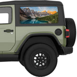 MOUNTAINS RANGE LAKE LANDSCAPE QUARTER WINDOW DECAL FITS 2018+ JEEP WRANGLER 2 DOOR HARD TOP JL