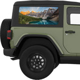 MOUNTAINS RANGE LAKE LANDSCAPE QUARTER WINDOW DECAL FITS 2011-2018 JEEP WRANGLER 2 DOOR HARD TOP JK