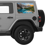 MOUNTAINS RANGE LAKE LANDSCAPE QUARTER WINDOW DECAL FITS 2018+ JEEP WRANGLER 4 DOOR HARD TOP JLU