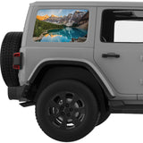 MOUNTAINS RANGE LAKE LANDSCAPE QUARTER WINDOW DECAL FITS 2011-2018 JEEP WRANGLER 4 DOOR HARD TOP JKU