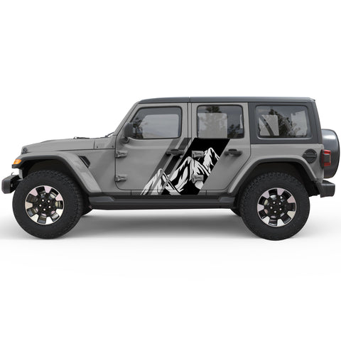 MOUNTAIN FADED GRAPHIC SIDE GRAPHIC DECAL FITS 2018+ JEEP WRANGLER 4 DOOR JLU
