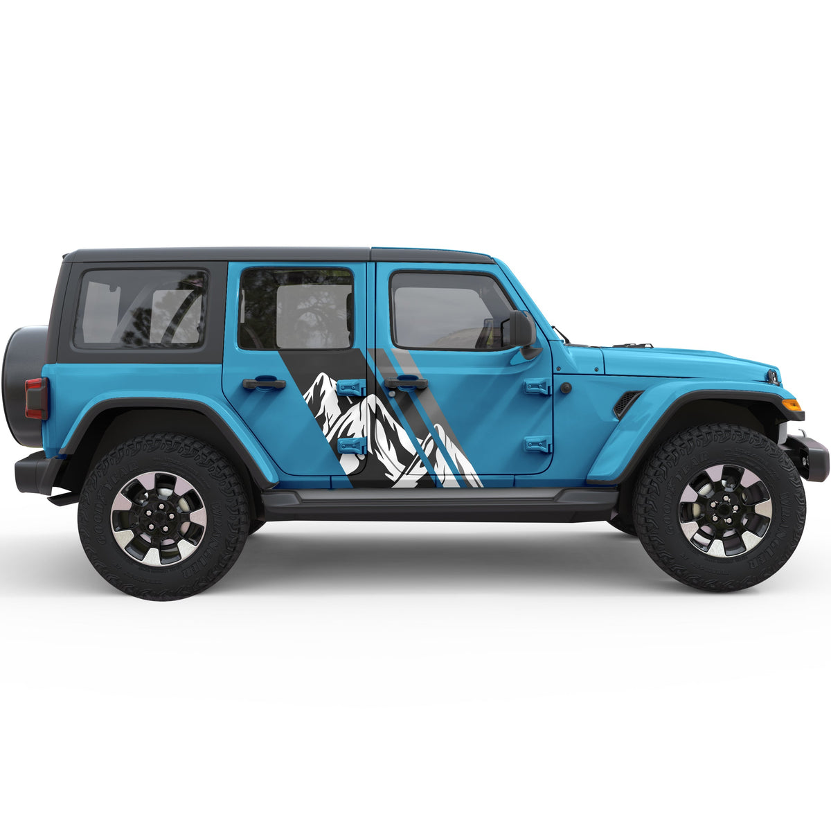 Mountain Faded Graphic Side Graphic Decal For Jeep Wrangler| Four Wheel ...