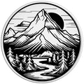 MOUNTAIN FOREST SUNSET WHITE TIRE COVER