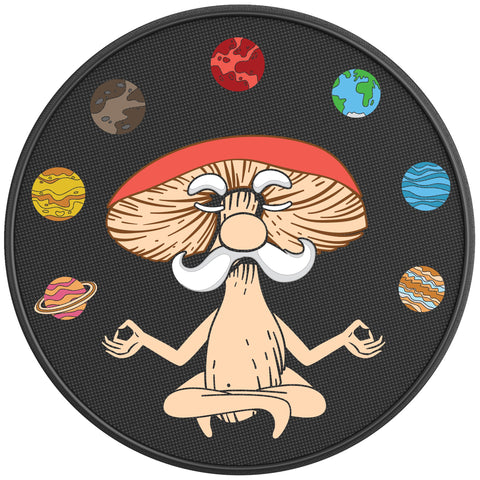 MUSHROOM YOGI PLANETS BLACK CARBON FIBER TIRE COVER