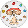 MUSHROOM YOGI PLANETS WHITE TIRE COVER