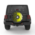 MYSTICAL BUTTERFLY SUNFLOWER PEARL  WHITE CARBON FIBER TIRE COVER