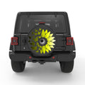 MYSTICAL BUTTERFLY SUNFLOWER BLACK CARBON FIBER TIRE COVER