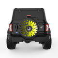 MYSTICAL BUTTERFLY SUNFLOWER BLACK TIRE COVER
