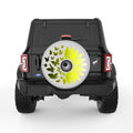 MYSTICAL BUTTERFLY SUNFLOWER SILVER CARBON FIBER TIRE COVER