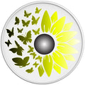 MYSTICAL BUTTERFLY SUNFLOWER WHITE TIRE COVER