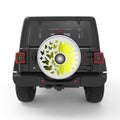 MYSTICAL BUTTERFLY SUNFLOWER BLACK TIRE COVER