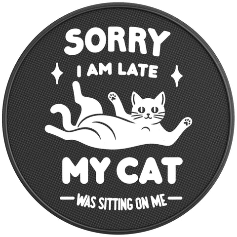 MY CAT WAS SITTING ON ME BLACK CARBON FIBER TIRE COVER