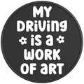 MY DRIVING IS A WORK OF ART PEARL  WHITE CARBON FIBER TIRE COVER