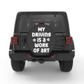 MY DRIVING IS A WORK OF ART PEARL  WHITE CARBON FIBER TIRE COVER