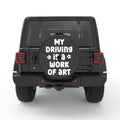 MY DRIVING IS A WORK OF ART BLACK CARBON FIBER TIRE COVER