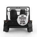 MY DRIVING IS A WORK OF ART WHITE CARBON FIBER TIRE COVER FOR MOKE