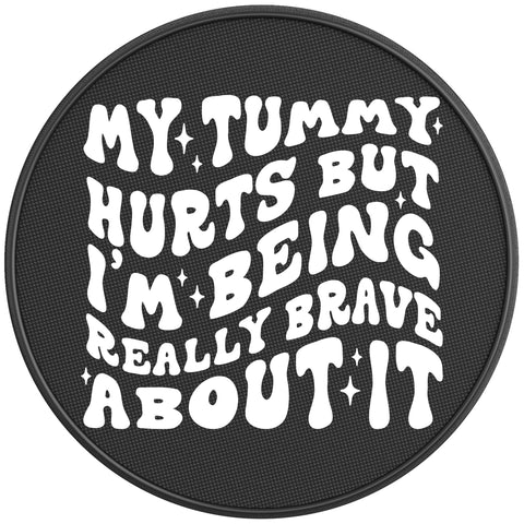 MY TUMMY HURTS BLACK CARBON FIBER TIRE COVER