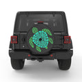 MANDALA TURTLE BLACK CARBON FIBER TIRE COVER