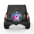 MERMAID COLORED SEA TURTLE BLACK CARBON FIBER TIRE COVER