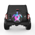 MERMAID COLORED SEA TURTLE BLACK TIRE COVER