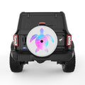 MERMAID COLORED SEA TURTLE PEARL  WHITE CARBON FIBER TIRE COVER