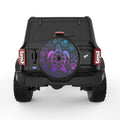 MERMAID COLORED TURTLE WITH SEA SHELLS BLACK TIRE COVER